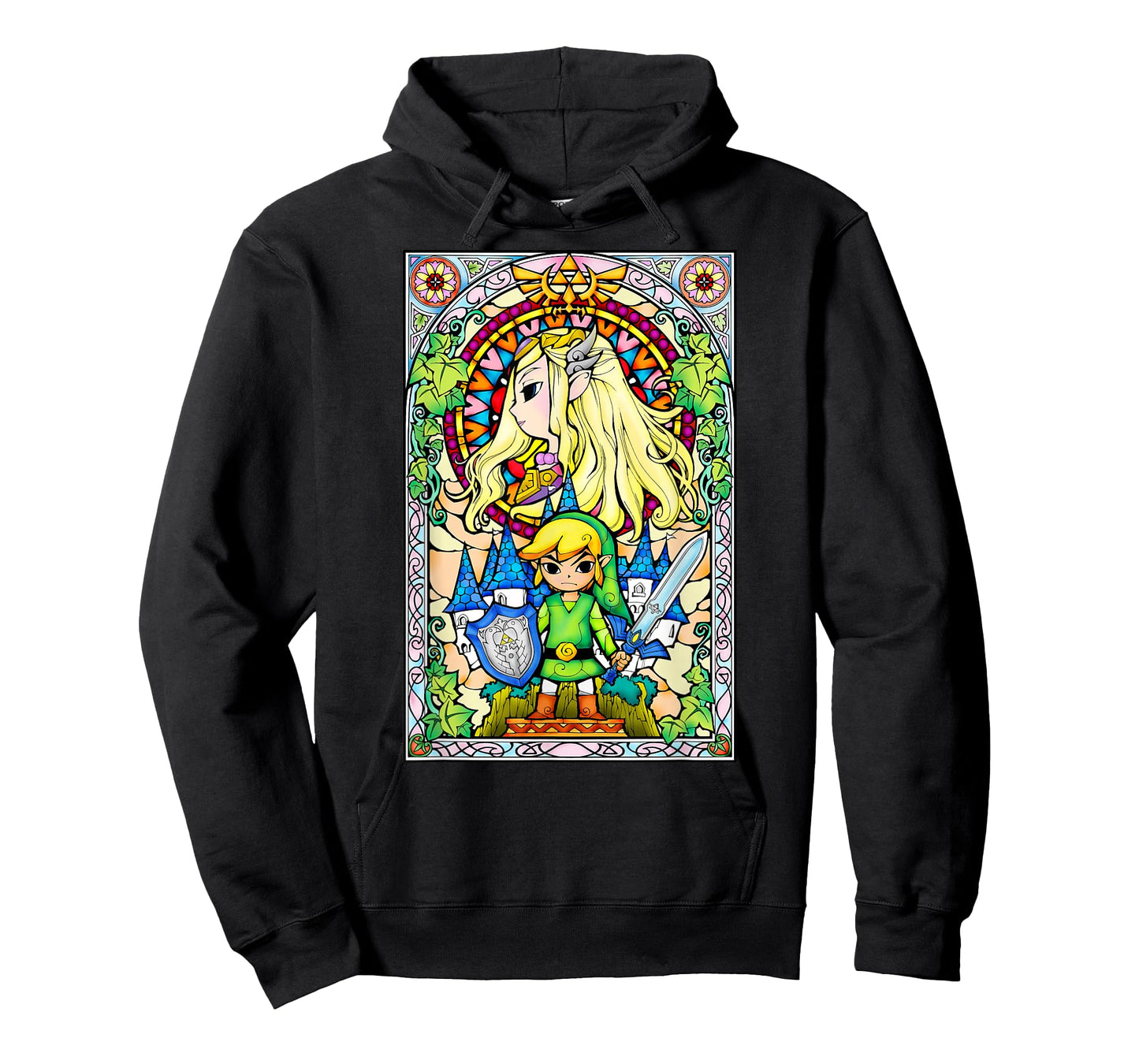 Nintendo Zelda Link & The Princess Stained Glass T-Shirt T-Shirt