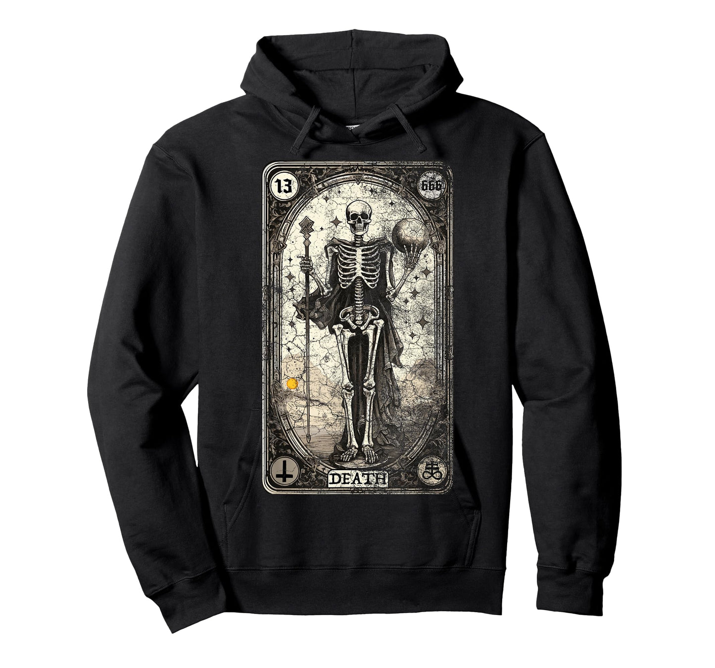 Vintage Tarot Card Death Skeleton Occult Satan Unholy Horror T-Shirt