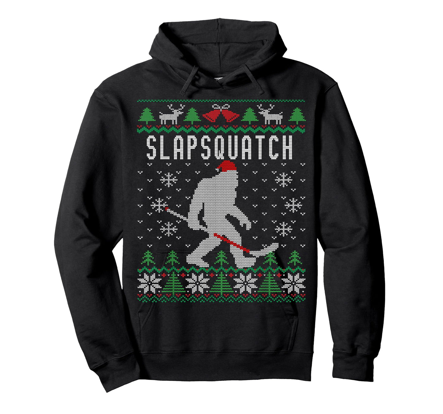 Slapsquatch | Christmas Hockey Sasquatch | Bigfoot T-Shirt