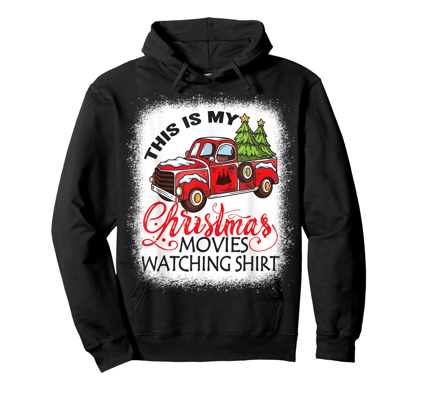 This Is My Christmas Movies Watching Shirt Bleached Xmas T-Shirt