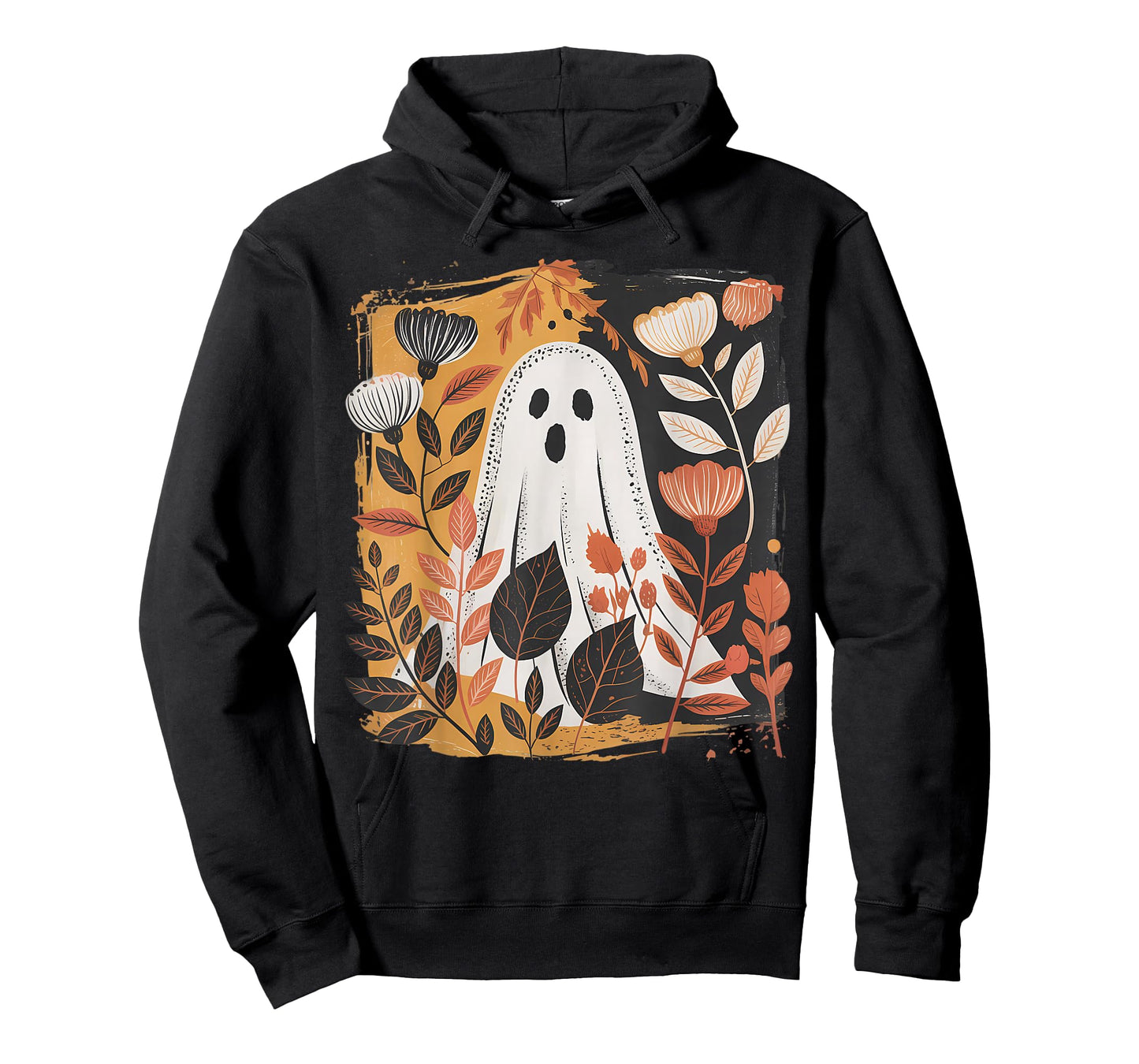 Spooky Floral Ghost Forest Halloween Boho Womens Top T-Shirt