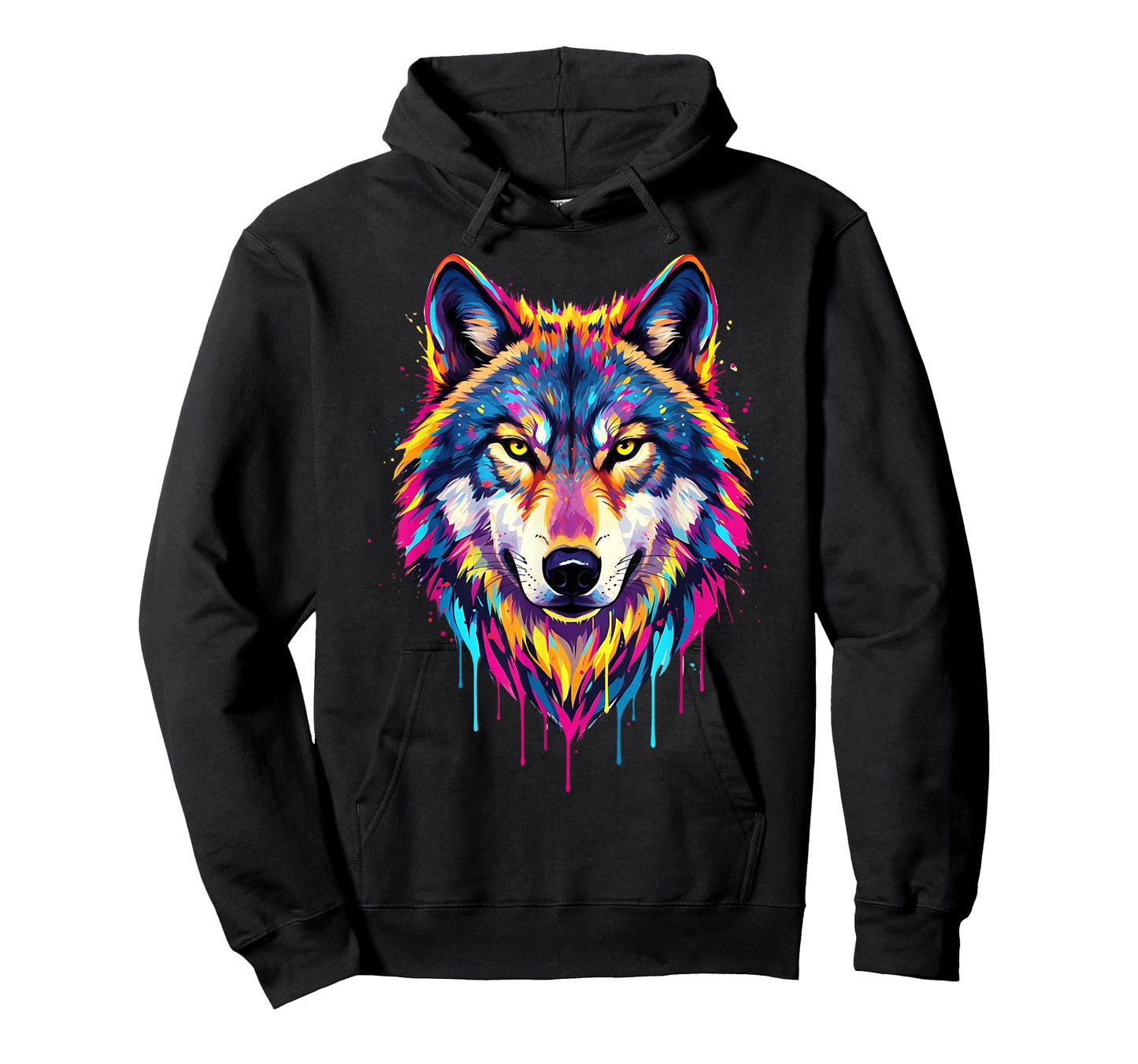 Colourful Cool Wolf Head in Vivid Shades Artistic Designed T-Shirt