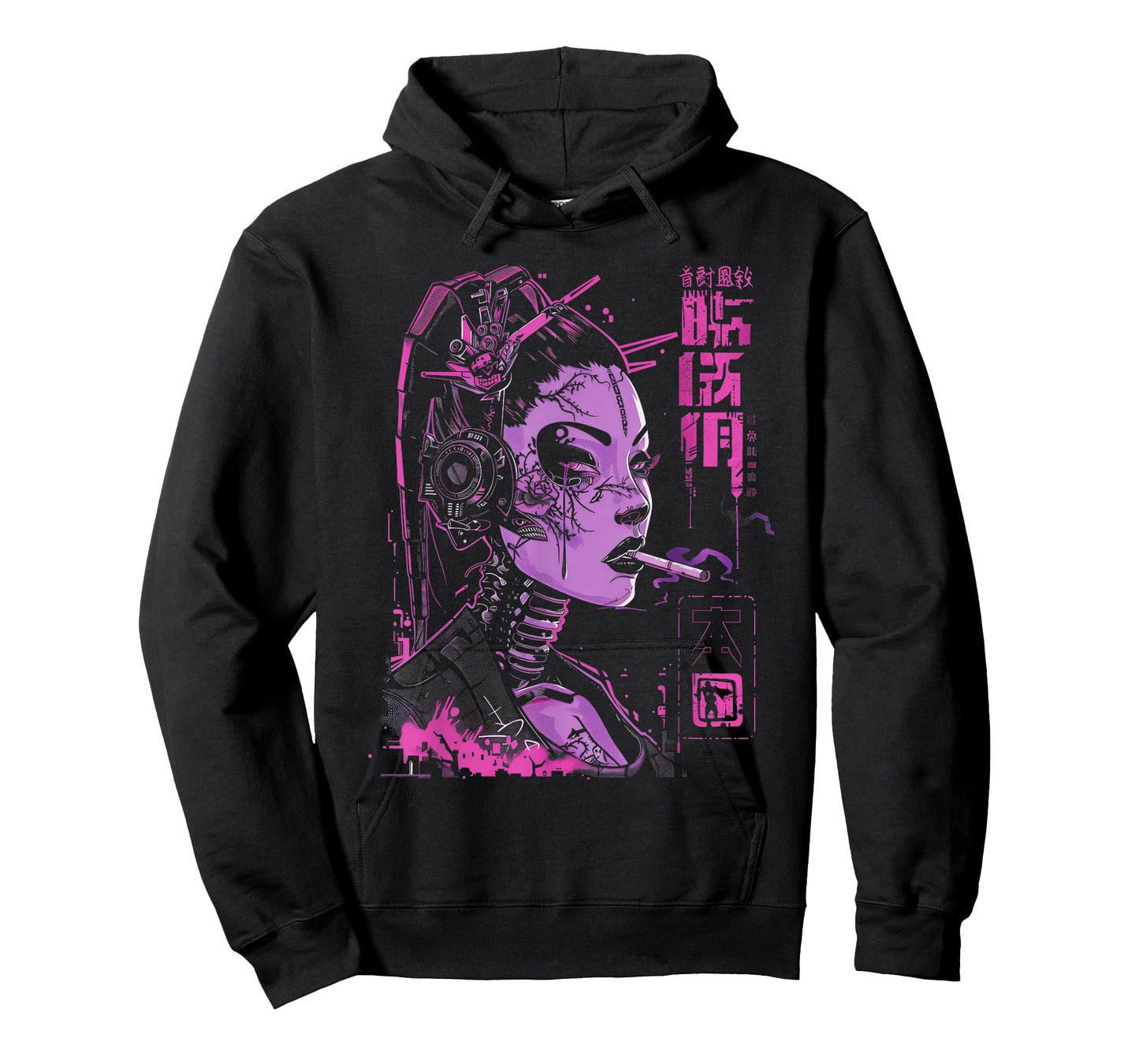 Anime Japanese Goth Cyberpunk Punk Futuristic Art T-Shirt