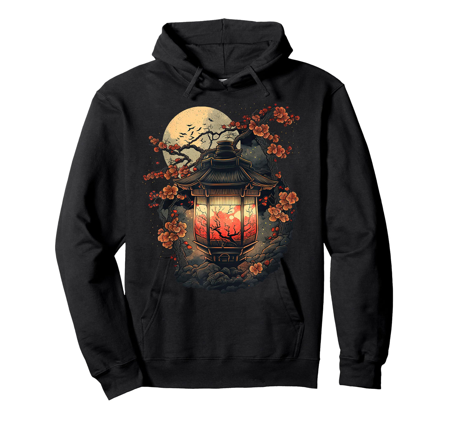 Japan Art Japanese Pagoda Lantern Sakura Blossom Aesthetic T-Shirt