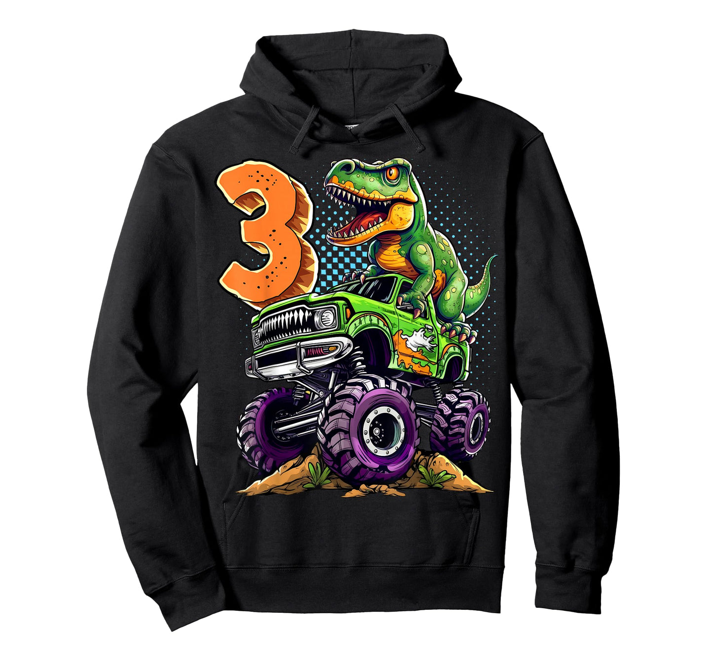 Monster Truck Dinosaur T-Rex 3rd Birthday Boy 3 Year Old T-Shirt