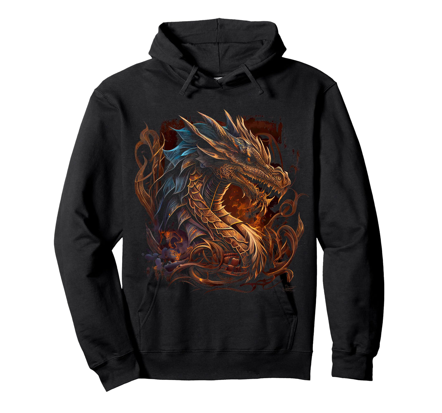 Beautiful Vintage Dragon Lover Fantasy Art Cool Illustration T-Shirt