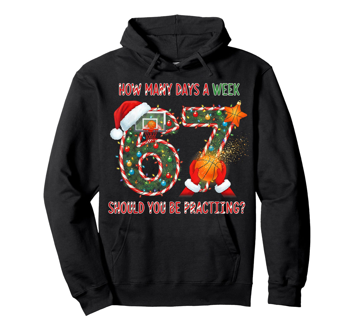 67 Christmas 6 7 Meme Basketball Pajamas Boys Girls Kids T-Shirt