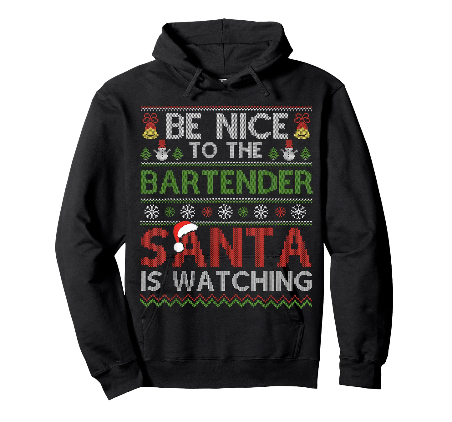Be Nice To The Bartender Santa Is Watching Christmas Xmas T-Shirt