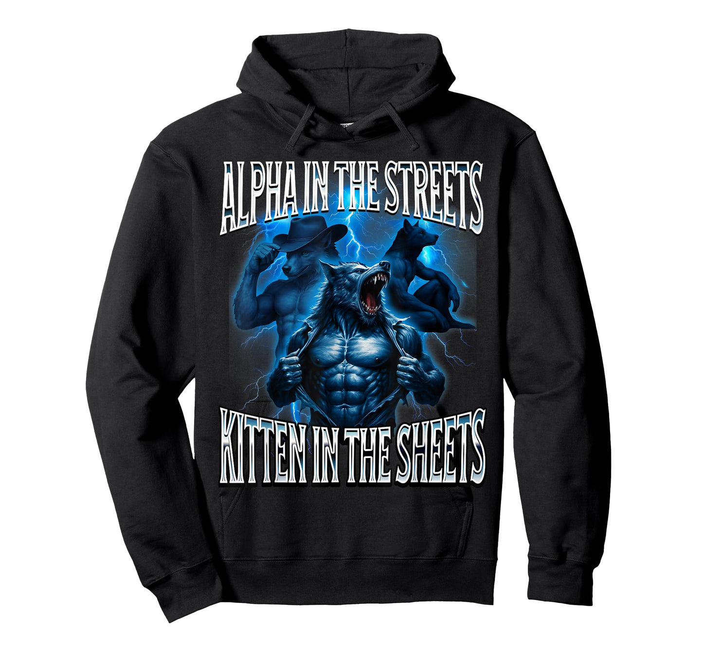 Alpha in The Streets Kitten in The Sheets Wolf Meme Cringy T-Shirt