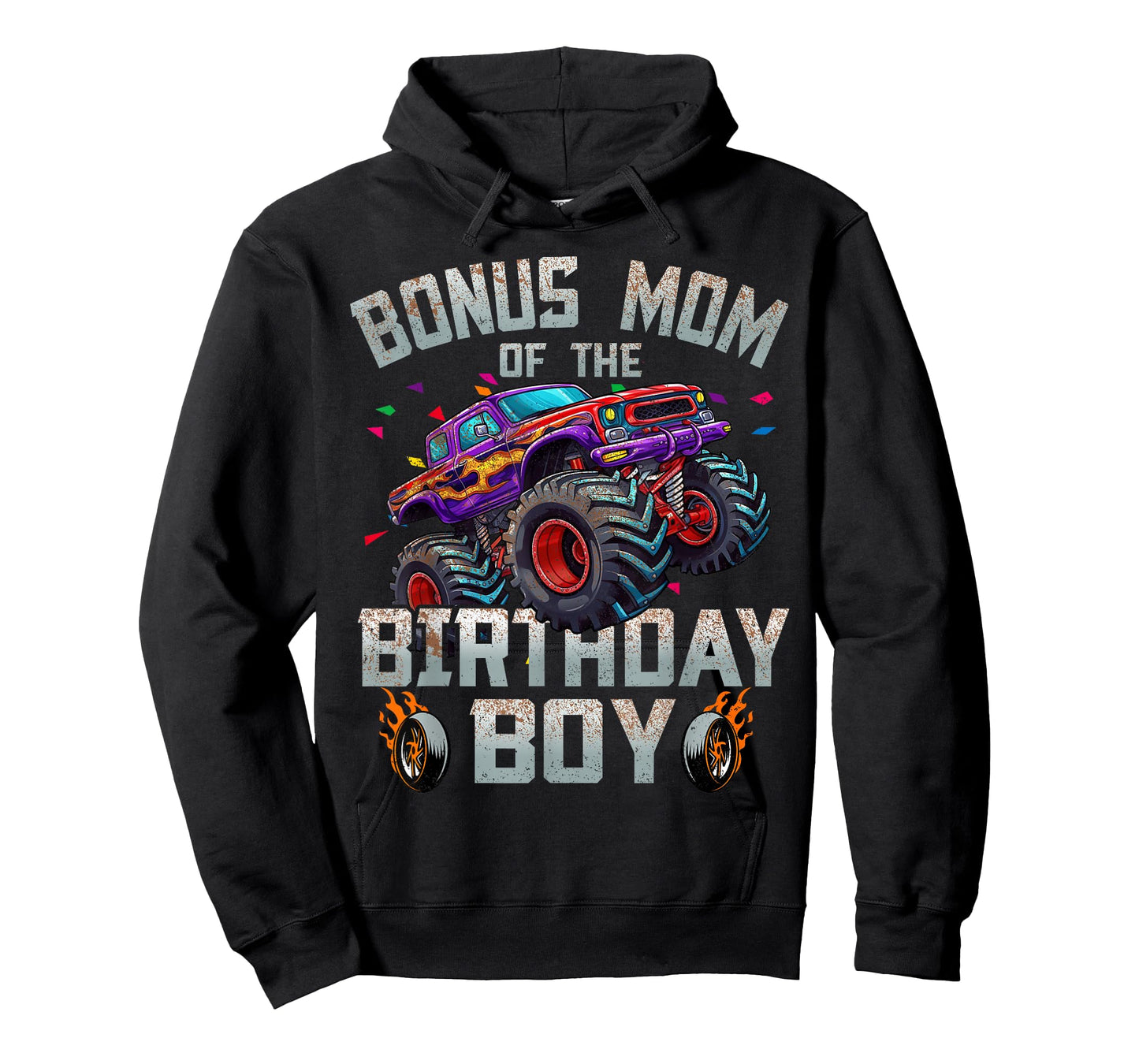 Bonus Mom Of The Birthday Boy Monster Truck Family T-Shirt