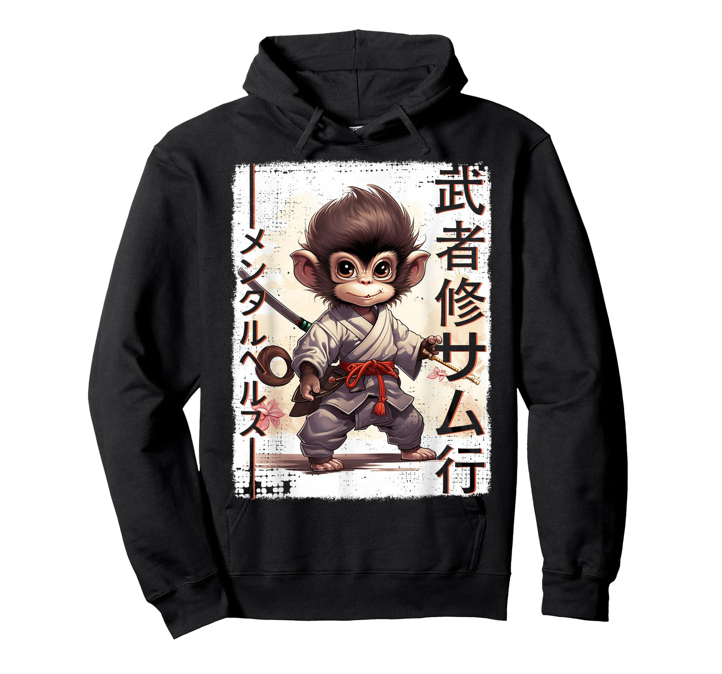 Samurai Monkey Warrior Japanese Ninja Monkey Kawaii T-Shirt