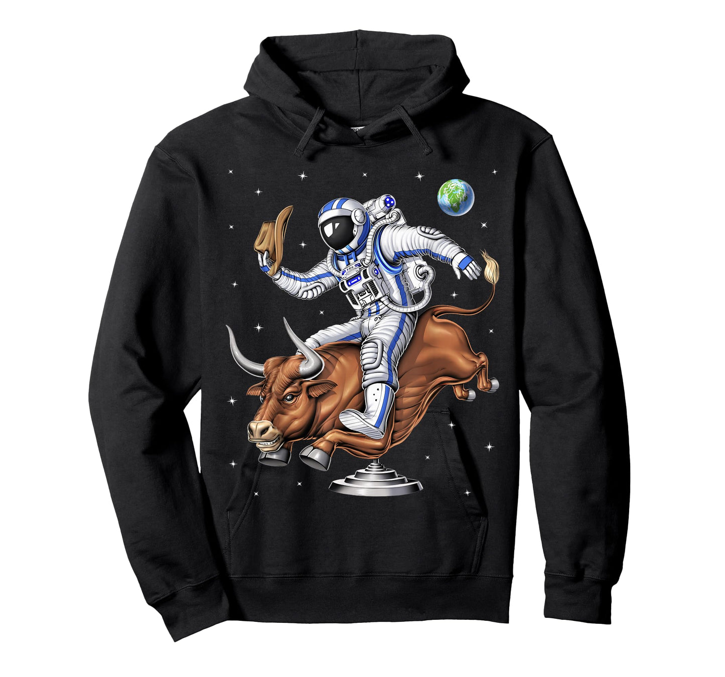 Space Astronaut Cowboy Riding Rodeo Bull Western Country T-Shirt