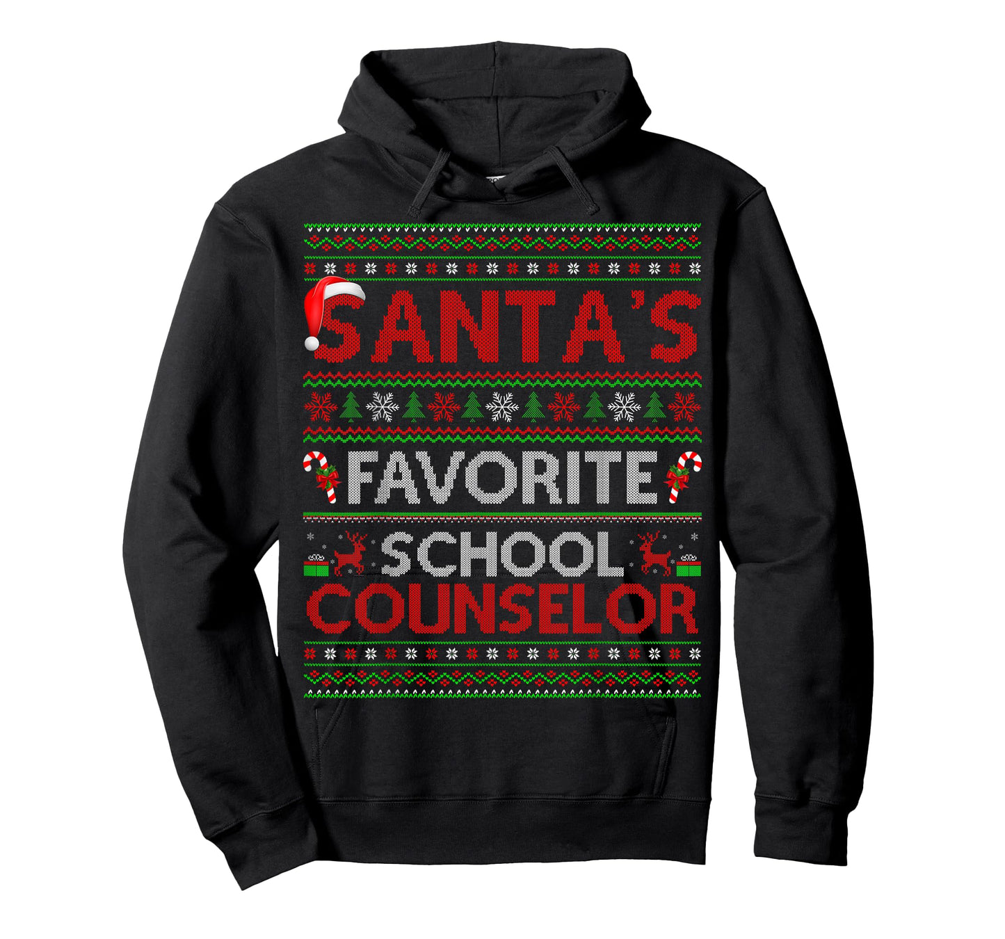 Santa Favorite School Counselor Ugly Christmas Sweaters Xmas T-Shirt