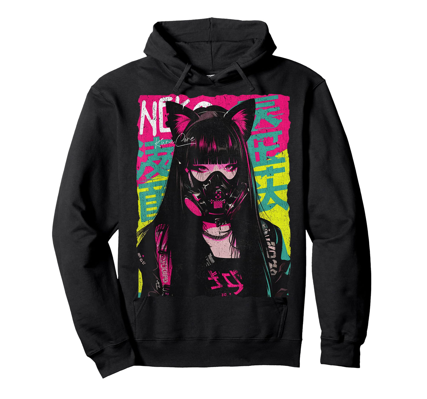 Japan Streetwear Cyberpunk Y2K Techwear Neko Manga Anime T-Shirt