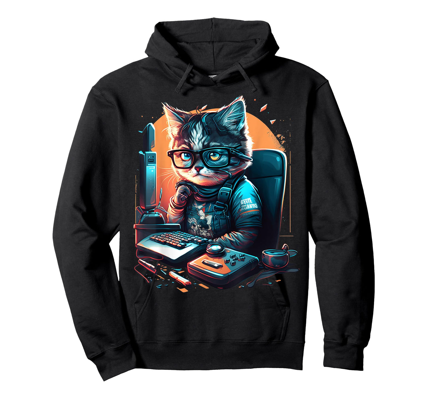Cat Work On Computers with glasses cute cats Computer Nerd T-Shirt