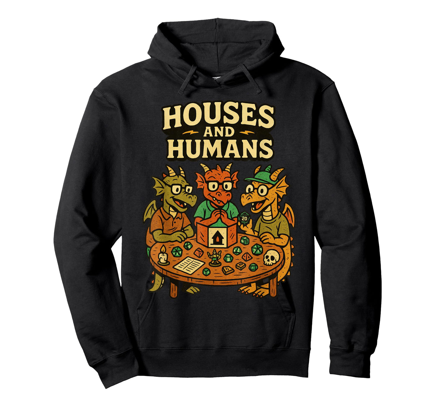 Houses and Humans Funny Geeky RPG Nerd Gamers Men Women Kids T-Shirt