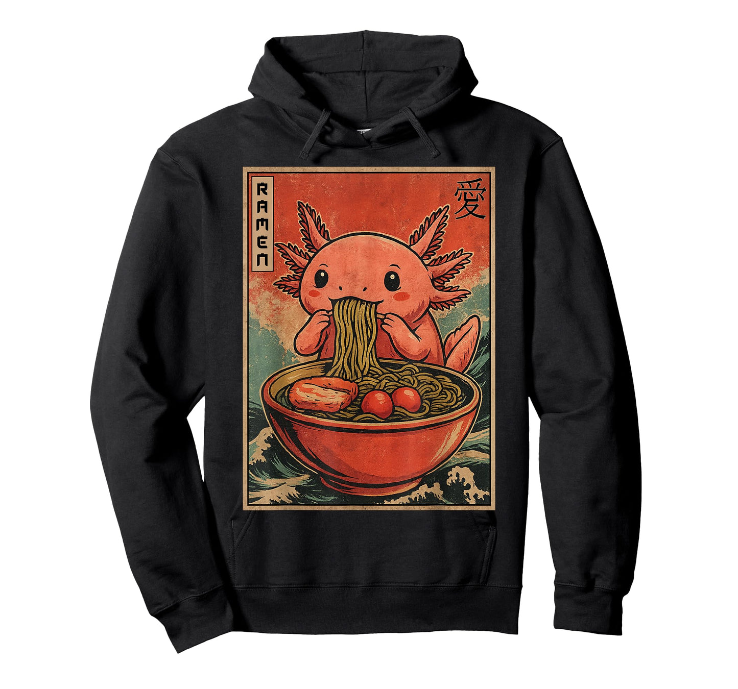 Funny Axolotl Eating Ramen Kawaii Japanese Anime Axolotls T-Shirt