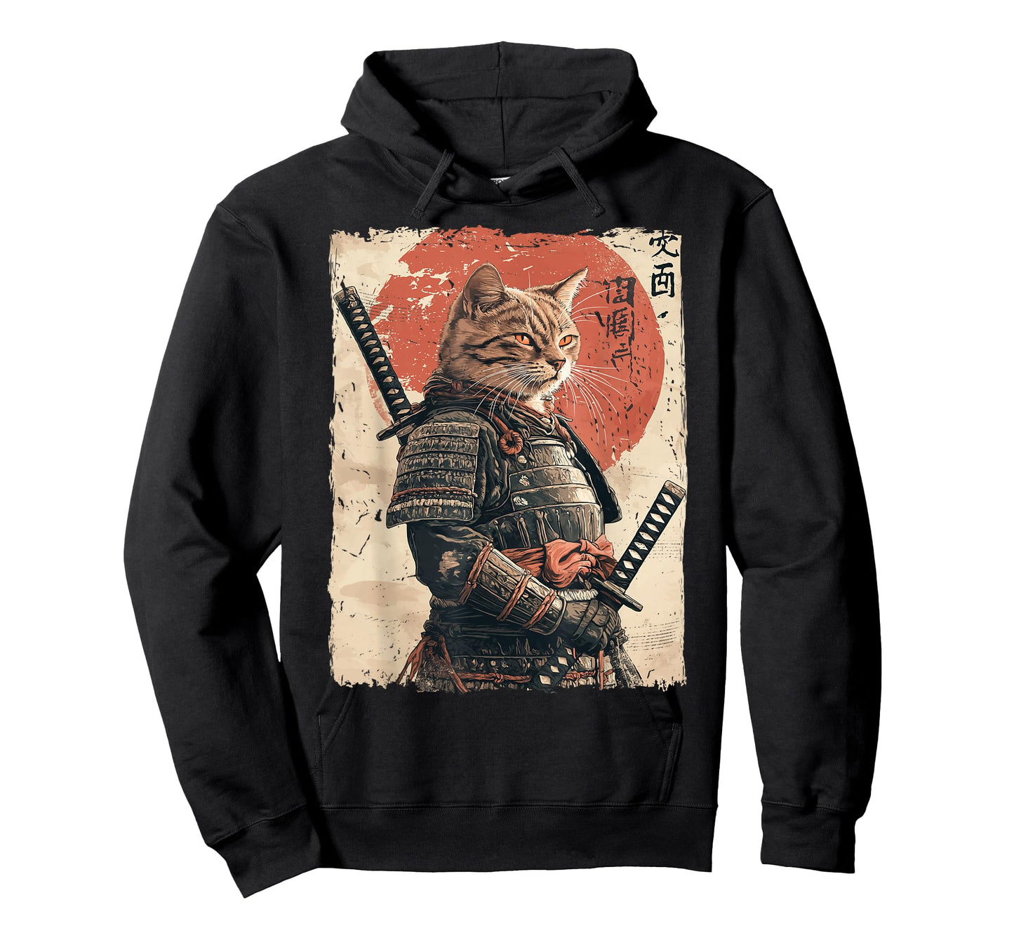 Samurai Cat Warrior Japanese Ukiyo-e Artwork Cat Samurai T-Shirt