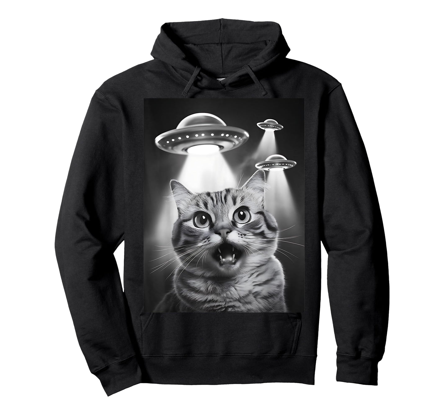 Alien UFO Funny Cat Selfie T-Shirt