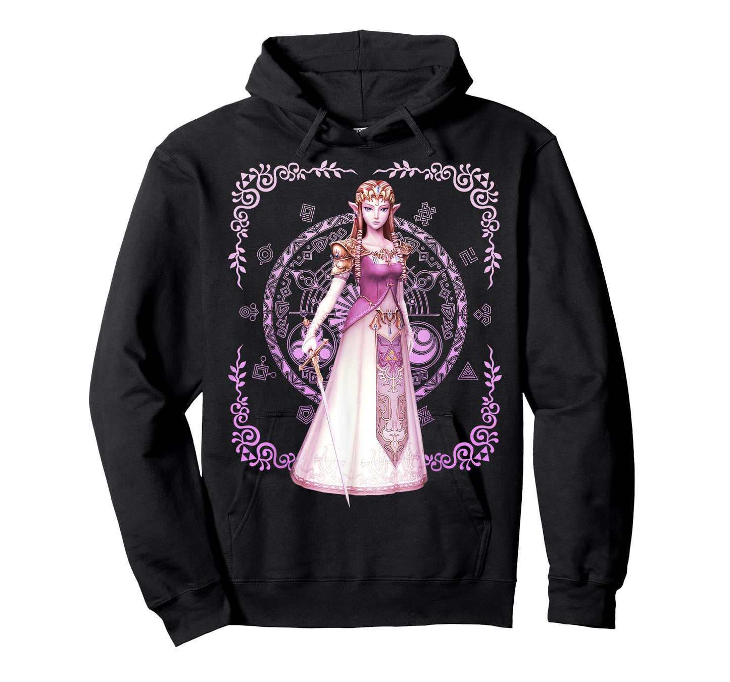 Nintendo Zelda Pink Ornate Border Portrait Graphic T-Shirt T-Shirt