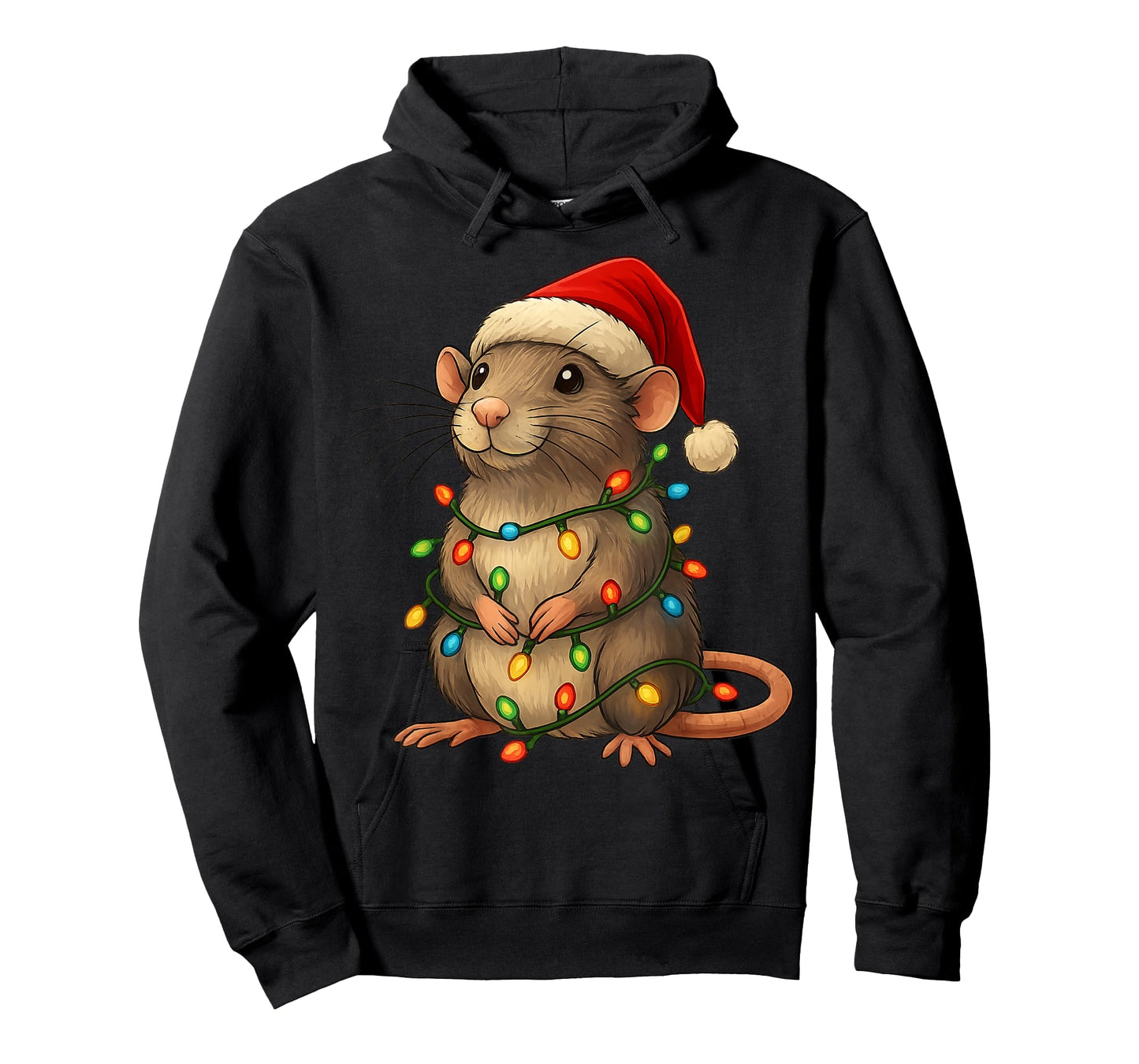 Rat Christmas Pajama Funny Xmas Lights Animals Lover Women T-Shirt