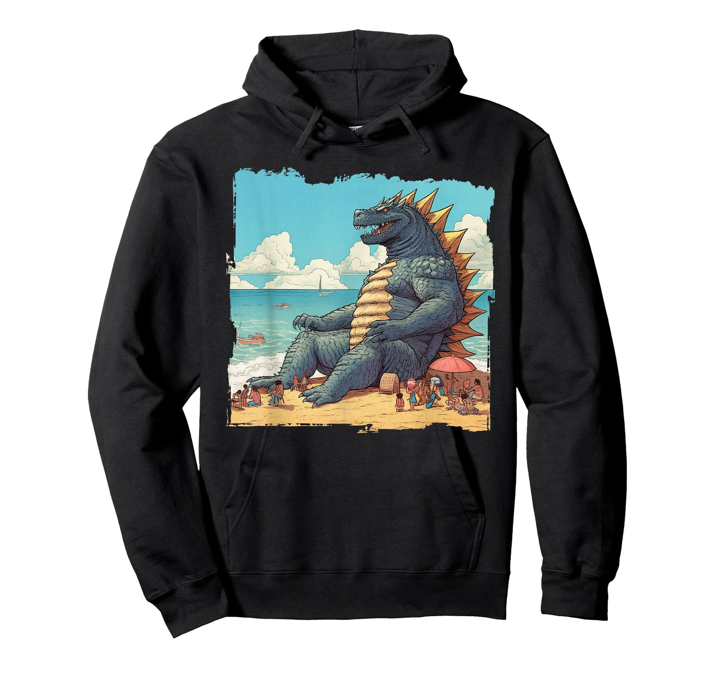 Kaiju on the Beach Suntanning Vacation Ocean Holiday Party T-Shirt
