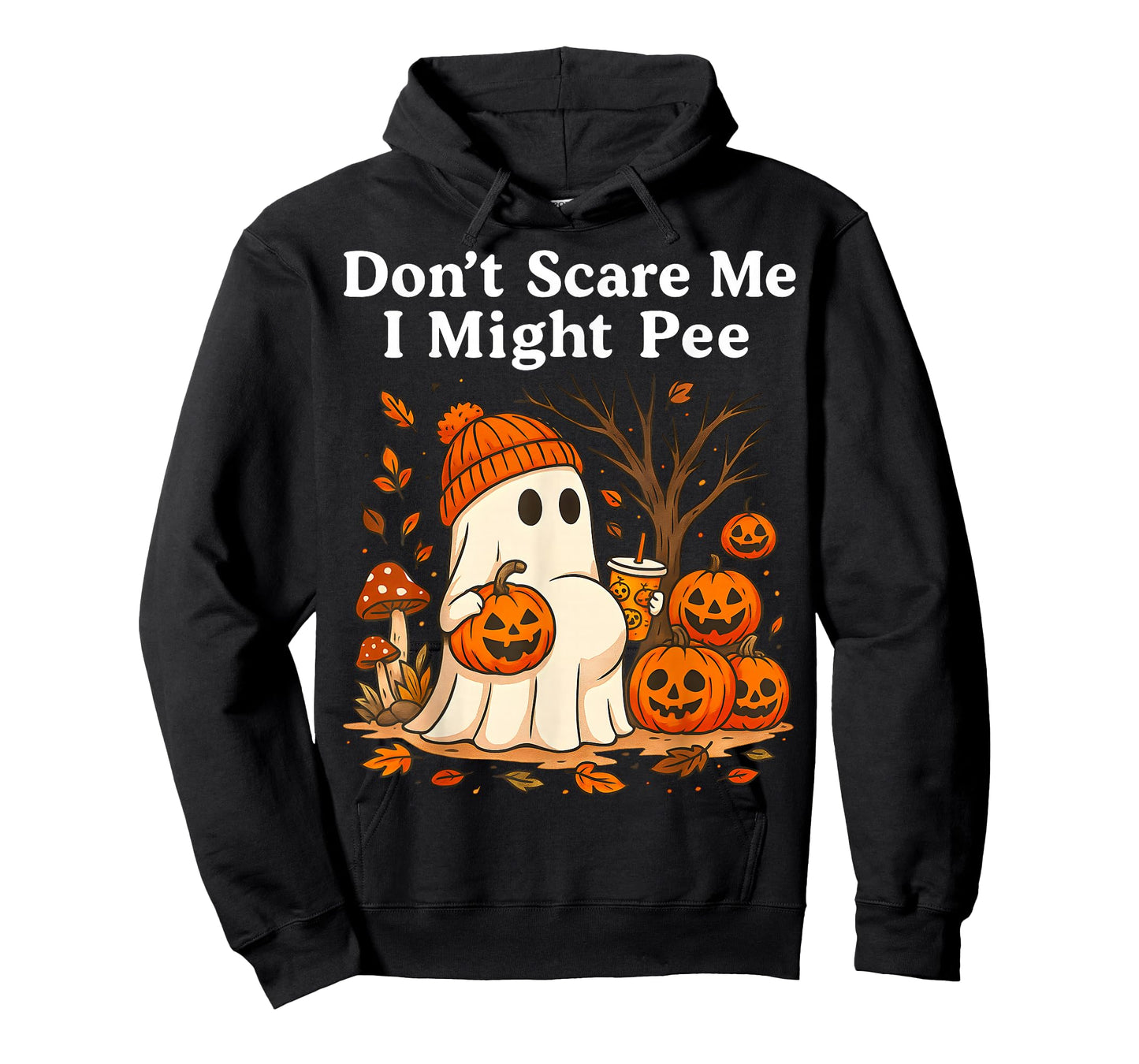Don't Scare Me I Might Pee Halloween Pregnancy Humor Pumpkin T-Shirt