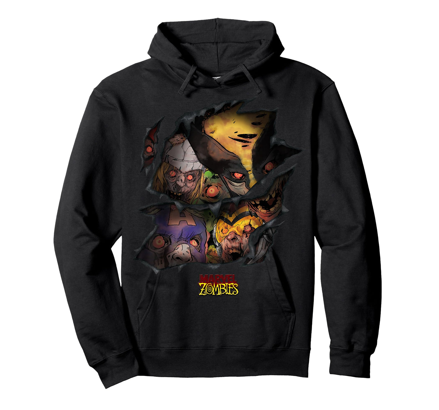 Marvel Zombies Group Shot Zombies Ripping Through T-Shirt