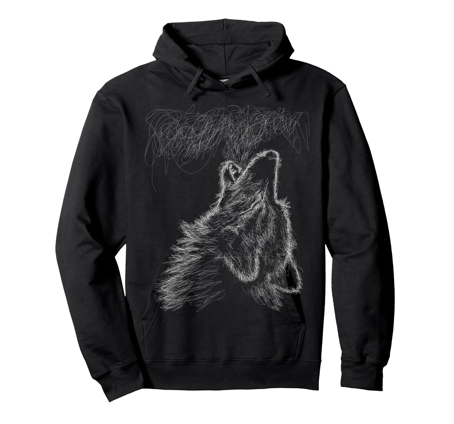 wolf howling scribble head art sketch for lover wolves wild T-Shirt