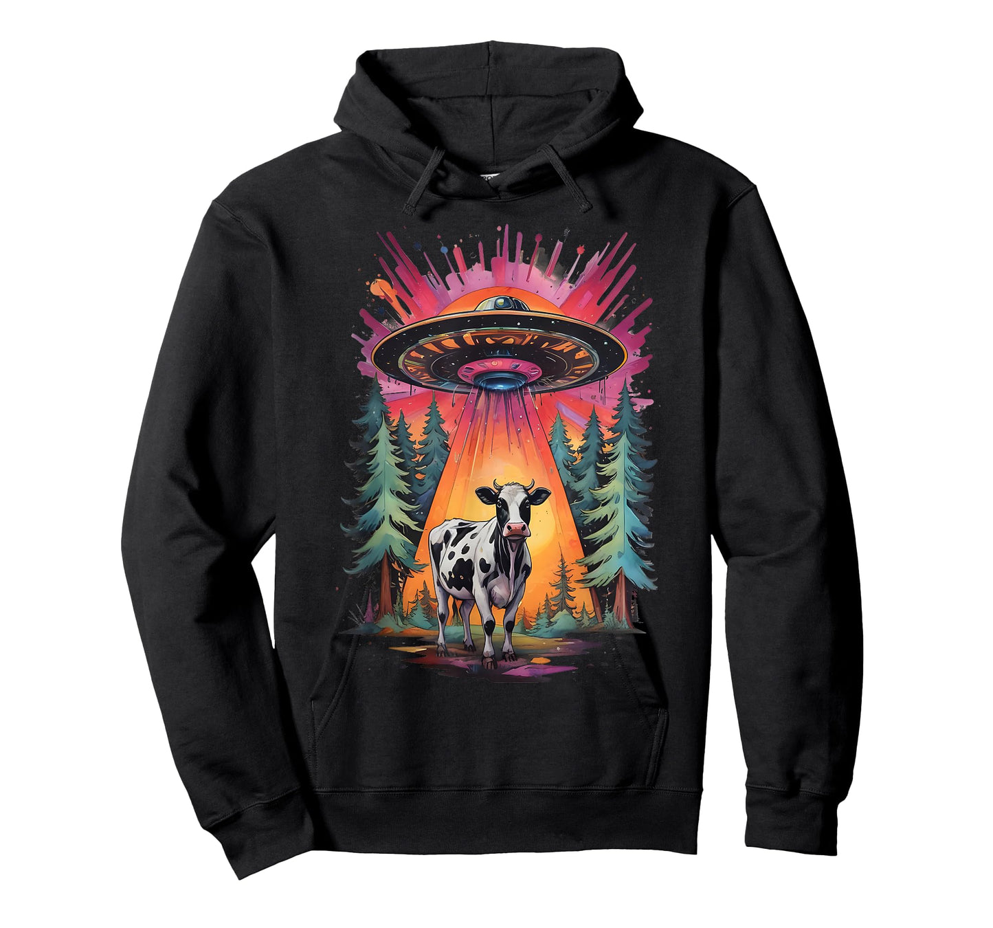 Funny Vintage Retro Graphic Alien UFO Cow Abduction BELIEVE T-Shirt