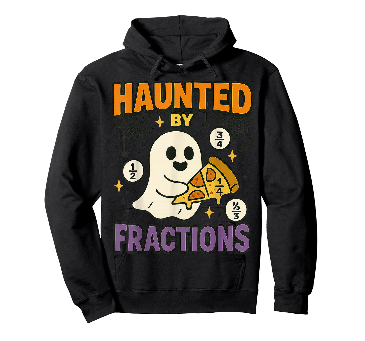 Haunted by Fractions Funny Math Halloween Teacher Design T-Shirt