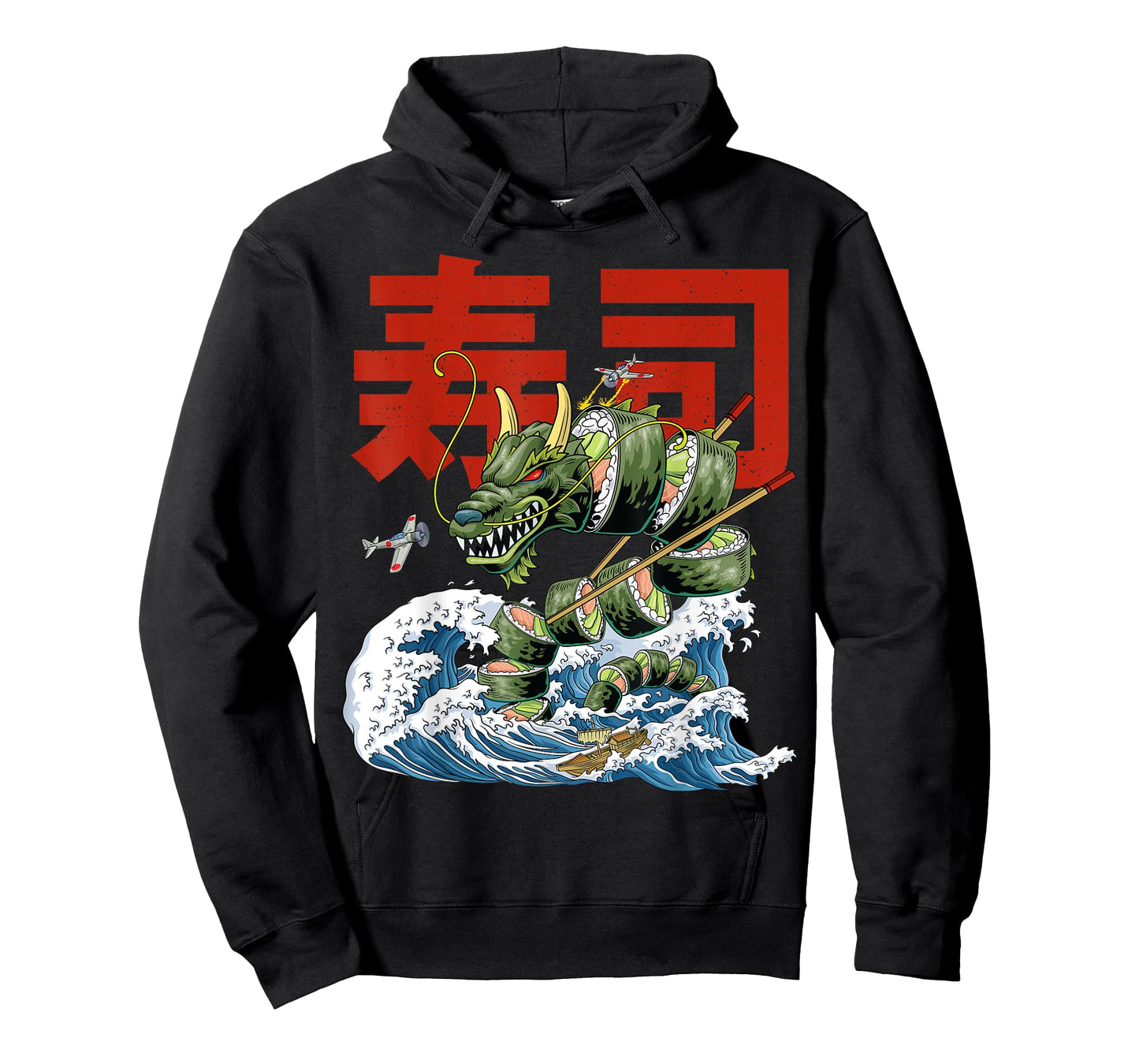 Great Sushi Dragon Kanagawa Wave Roll Japanese Food Kawaii T-Shirt