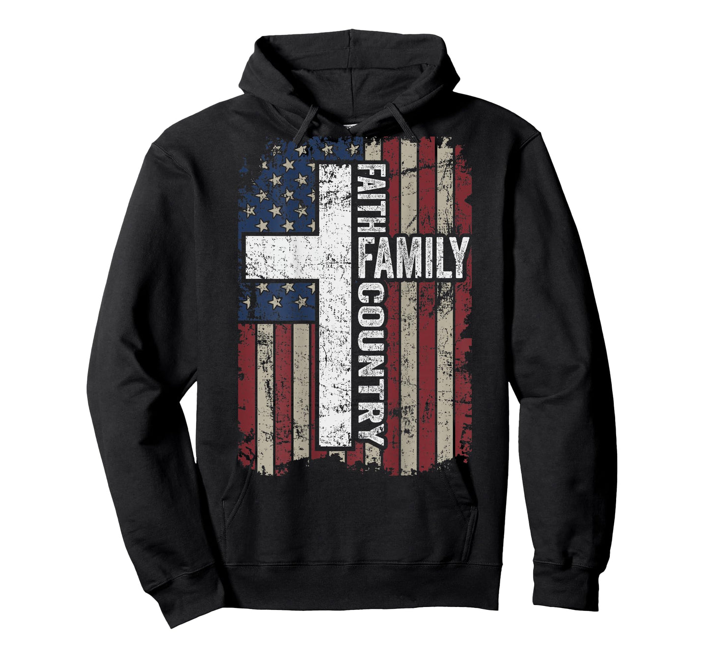 Faith Family Country - Christian Vintage Cross USA - ON BACK T-Shirt