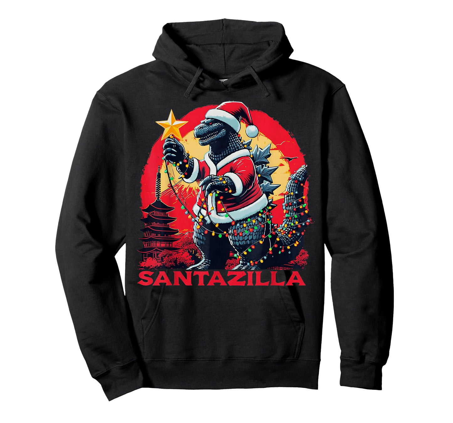 Xmas Christmas Santazilla Funny Holiday Monster Dinosaur T-Shirt