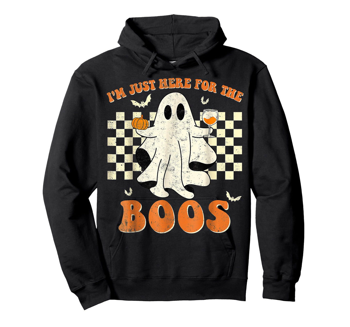 I'm Just Here For The Boos Ghost Retro Groovy Halloween T-Shirt