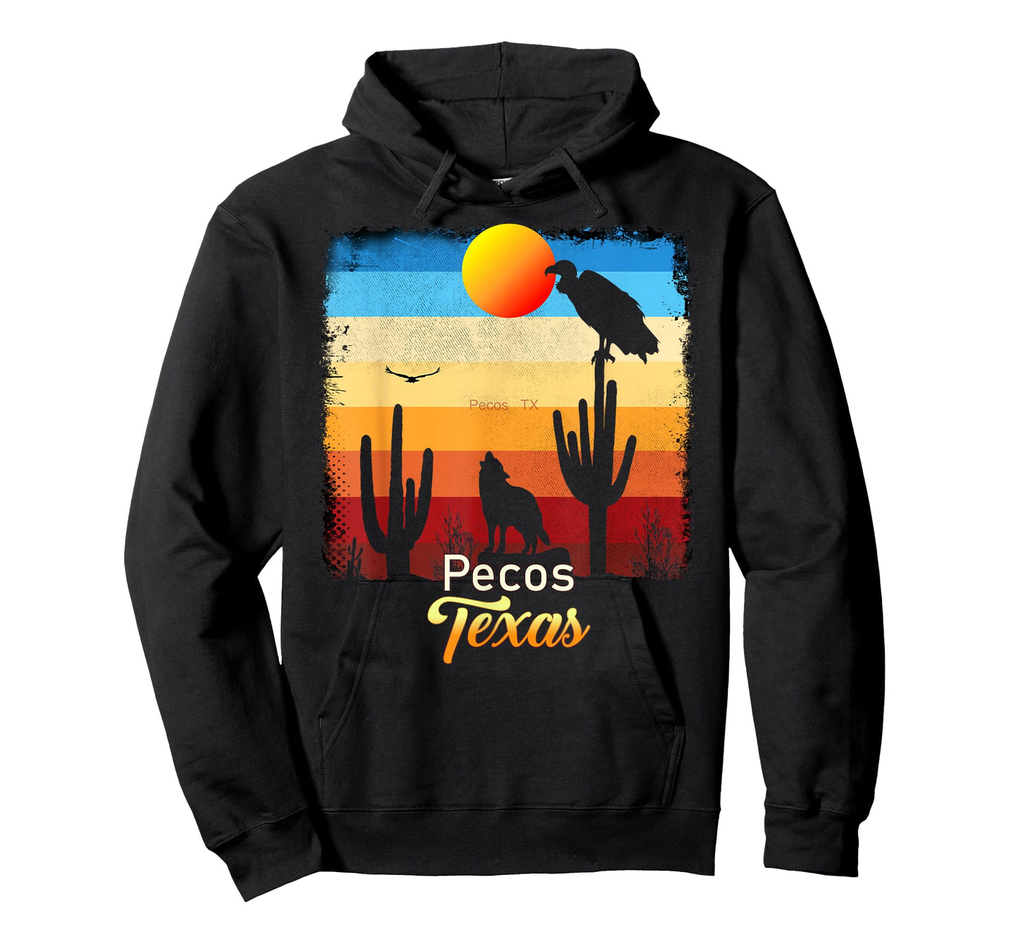 Pecos Texas Vintage Coyote Sunset Texan Desert T-Shirt