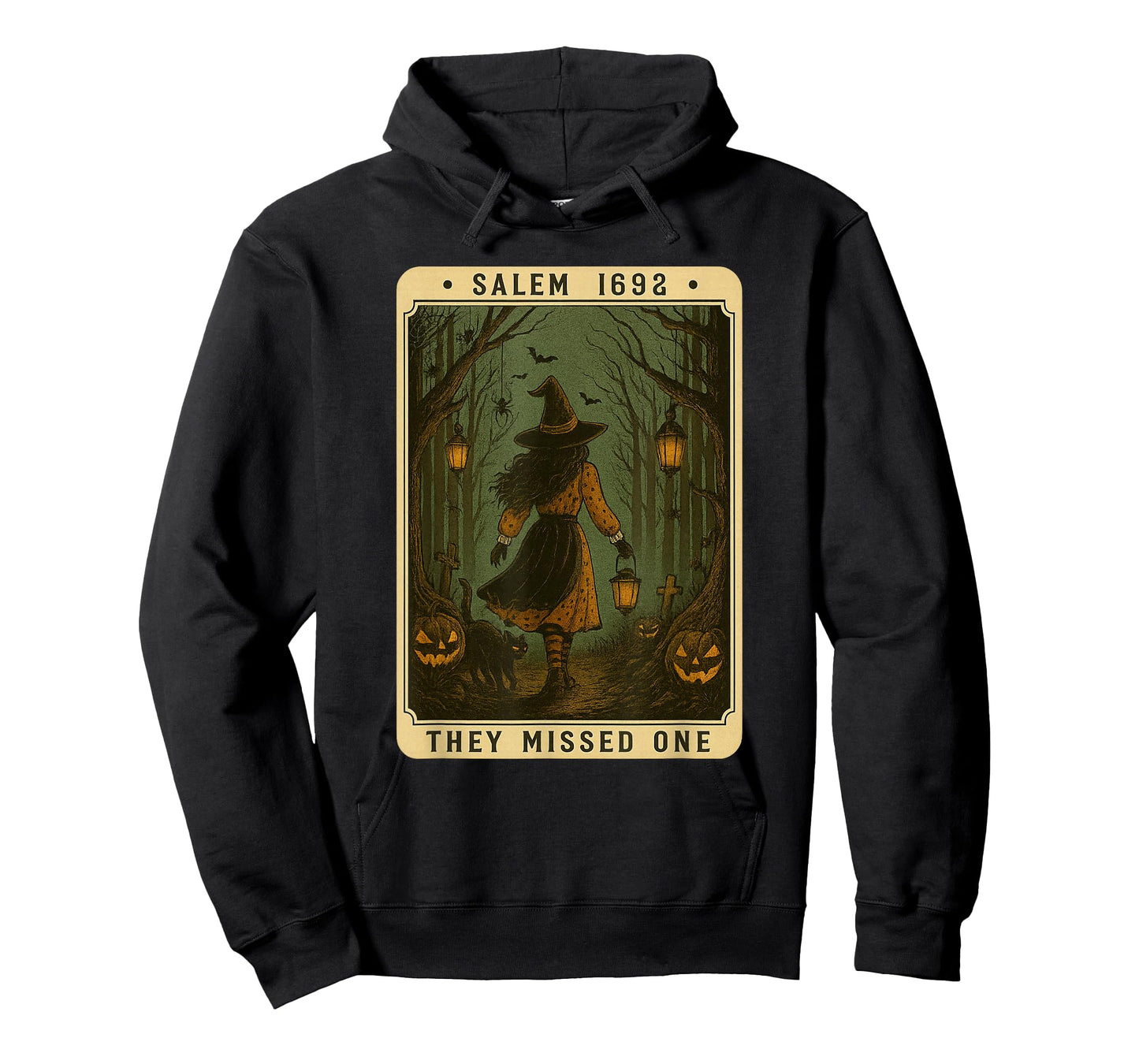 Salem 1692 Halloween Witch They Missed One Tarot Card Women T-Shirt