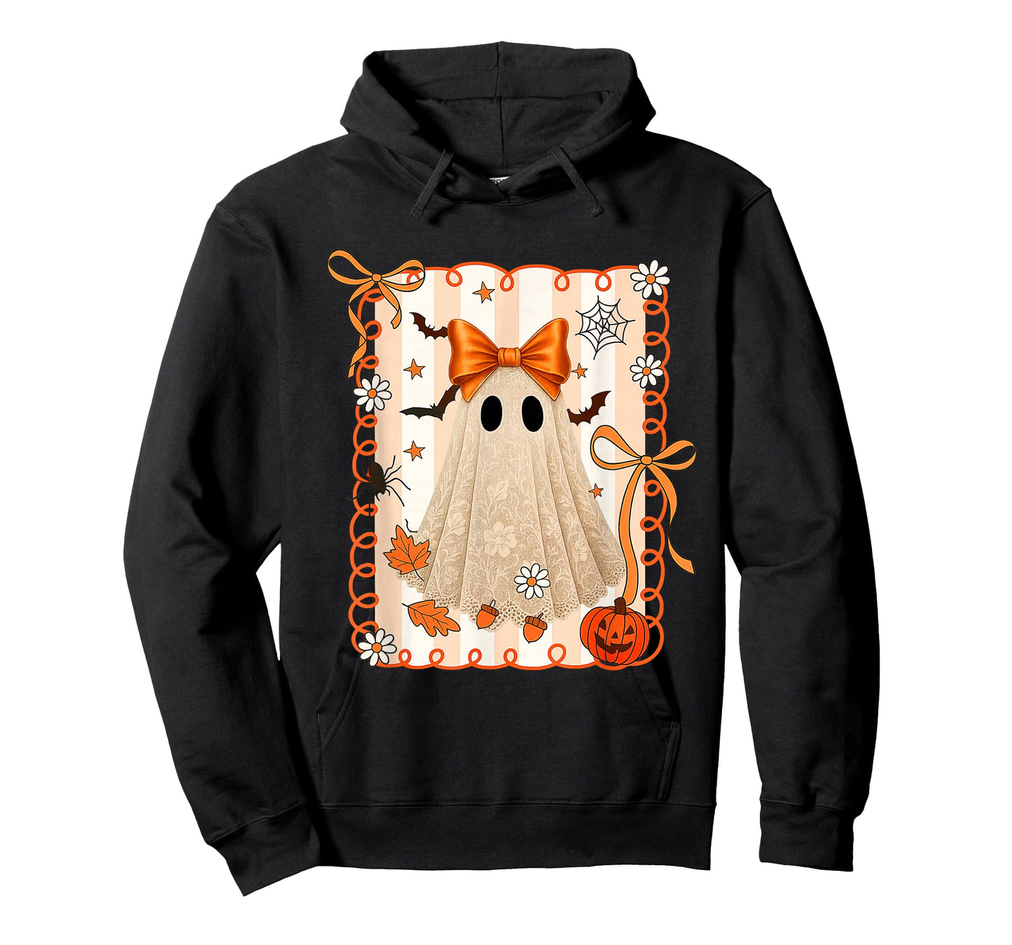 Halloween Shirts For Women Ghost Preppy Bow Pumpkin Season T-Shirt