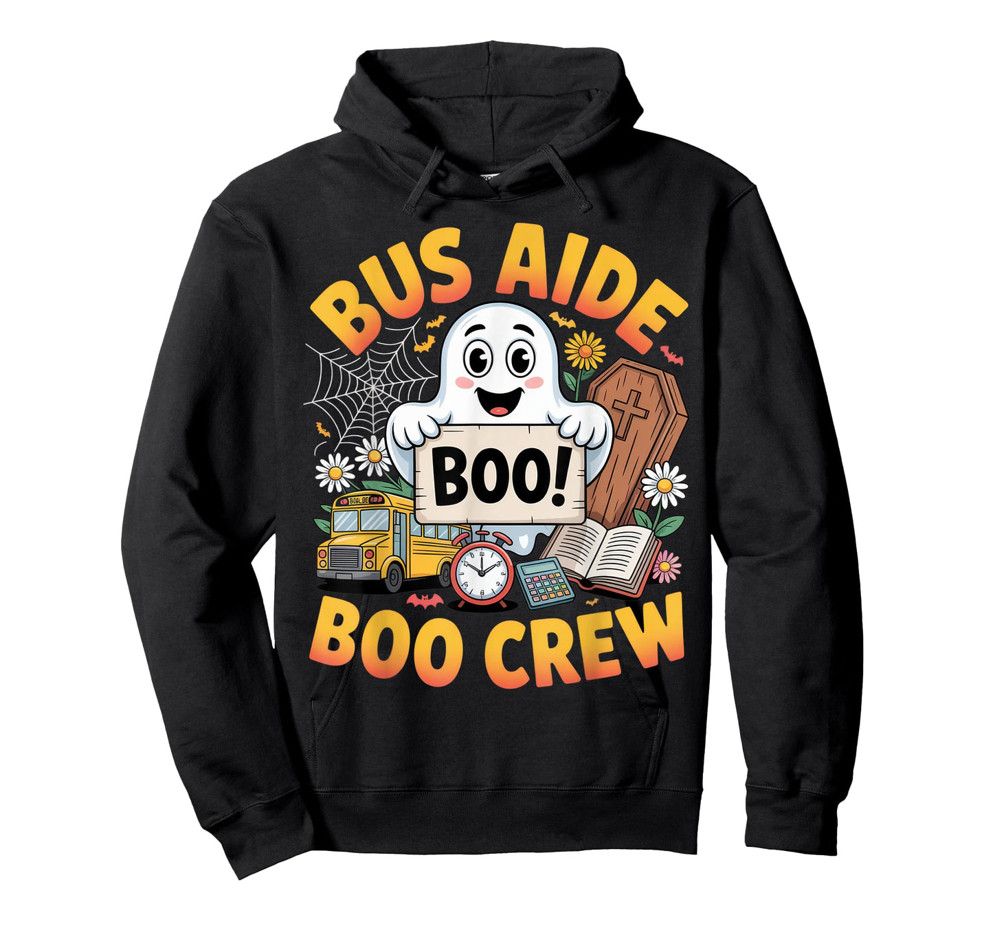 Bus Aide Boo Crew Fun Halloween Ghost Design For School T-Shirt