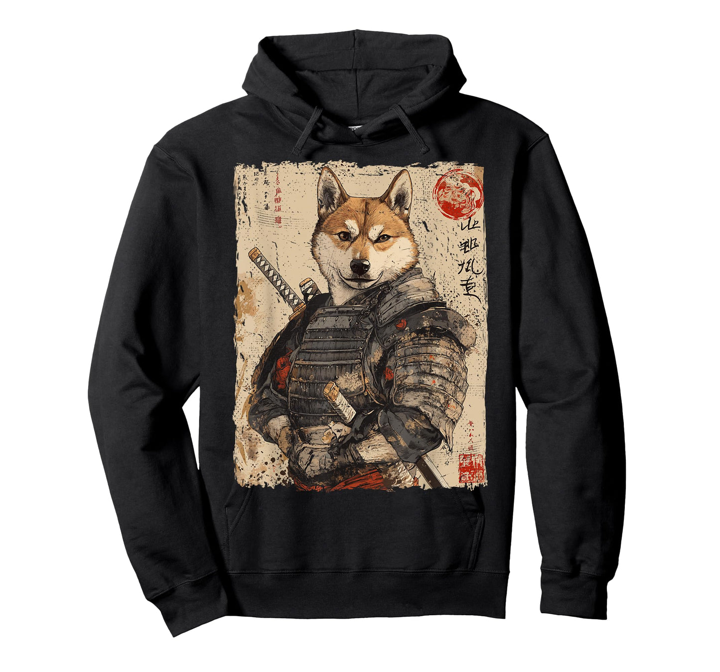 Samurai Dog Warrior Japanese Ukiyo-e Artwork Dog Samurai T-Shirt
