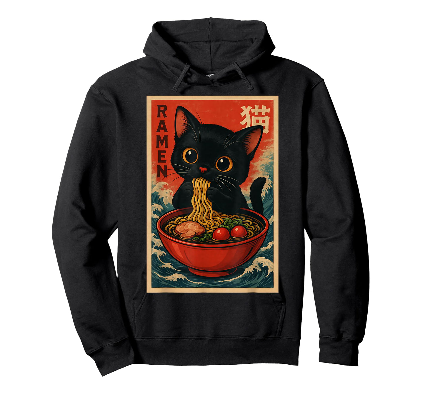 Kawaii Anime Cat Ramen Funny Graphic Tees Men Women Kids T-Shirt