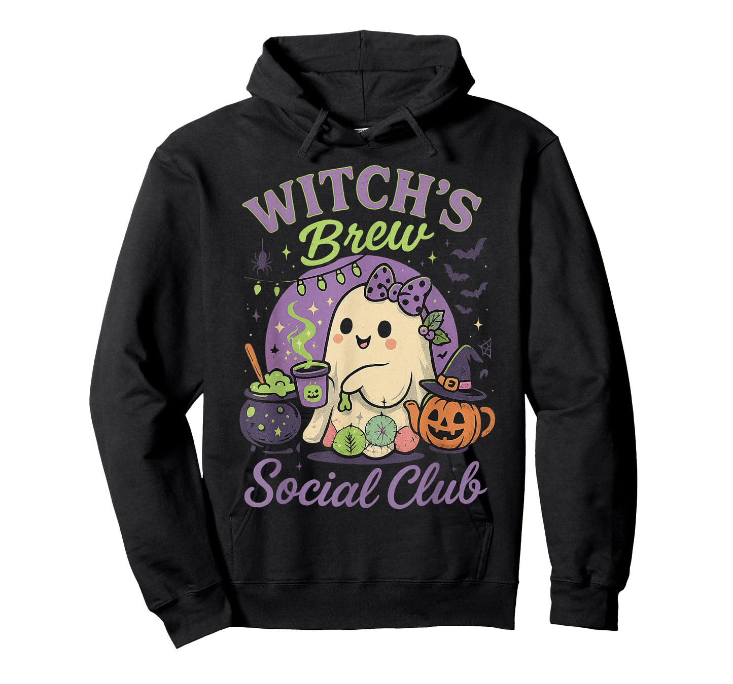 Witch's Brew Social Club Cute Ghost Cauldron Coffee T-Shirt