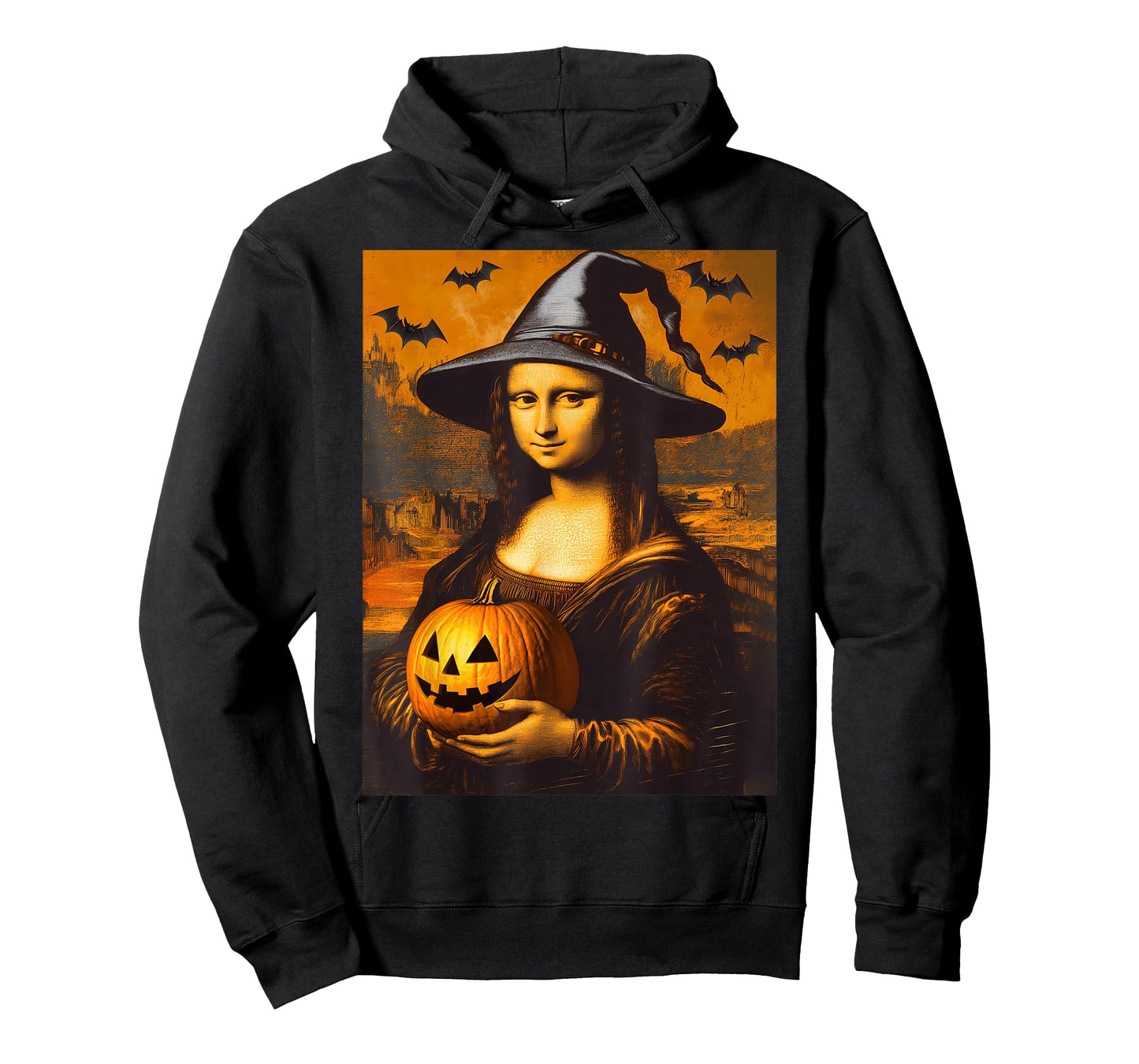 Scary Halloween Horror Mona Lisa Art Spooky Pumpkin Painting T-Shirt