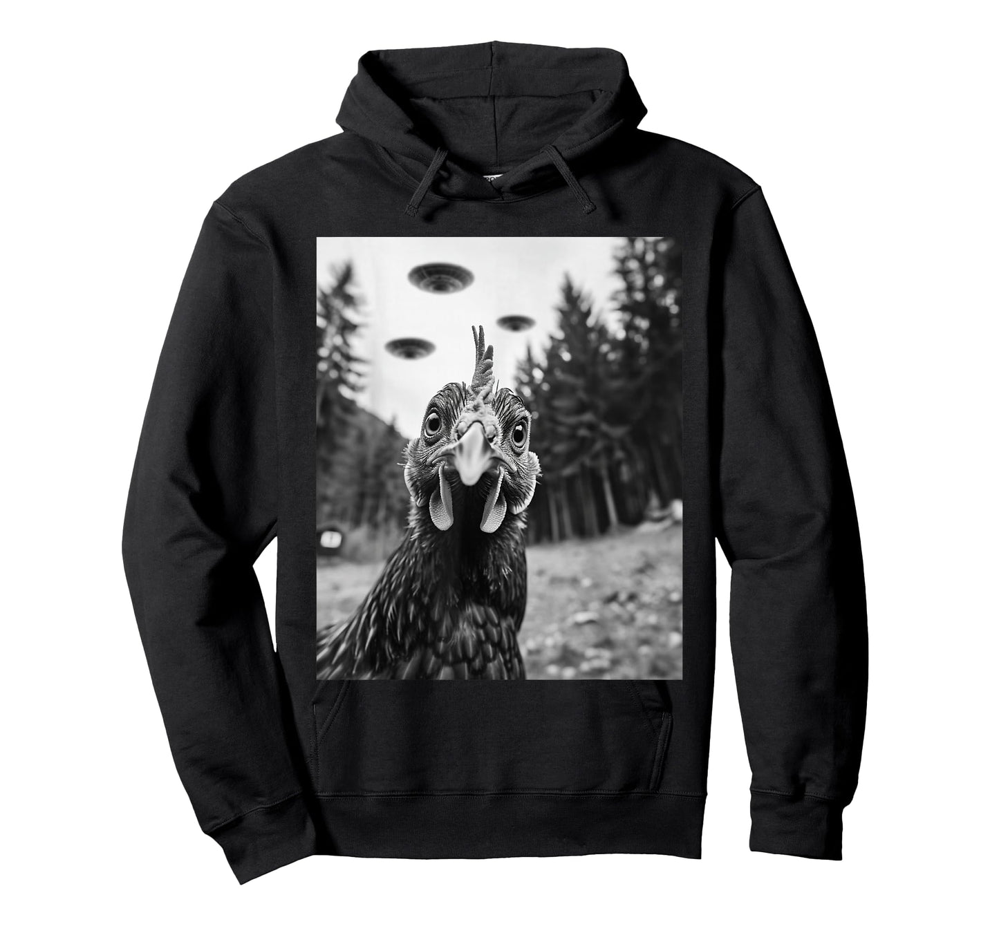 Selfie - Funny Alien Selfie Chicken UFO T-Shirt