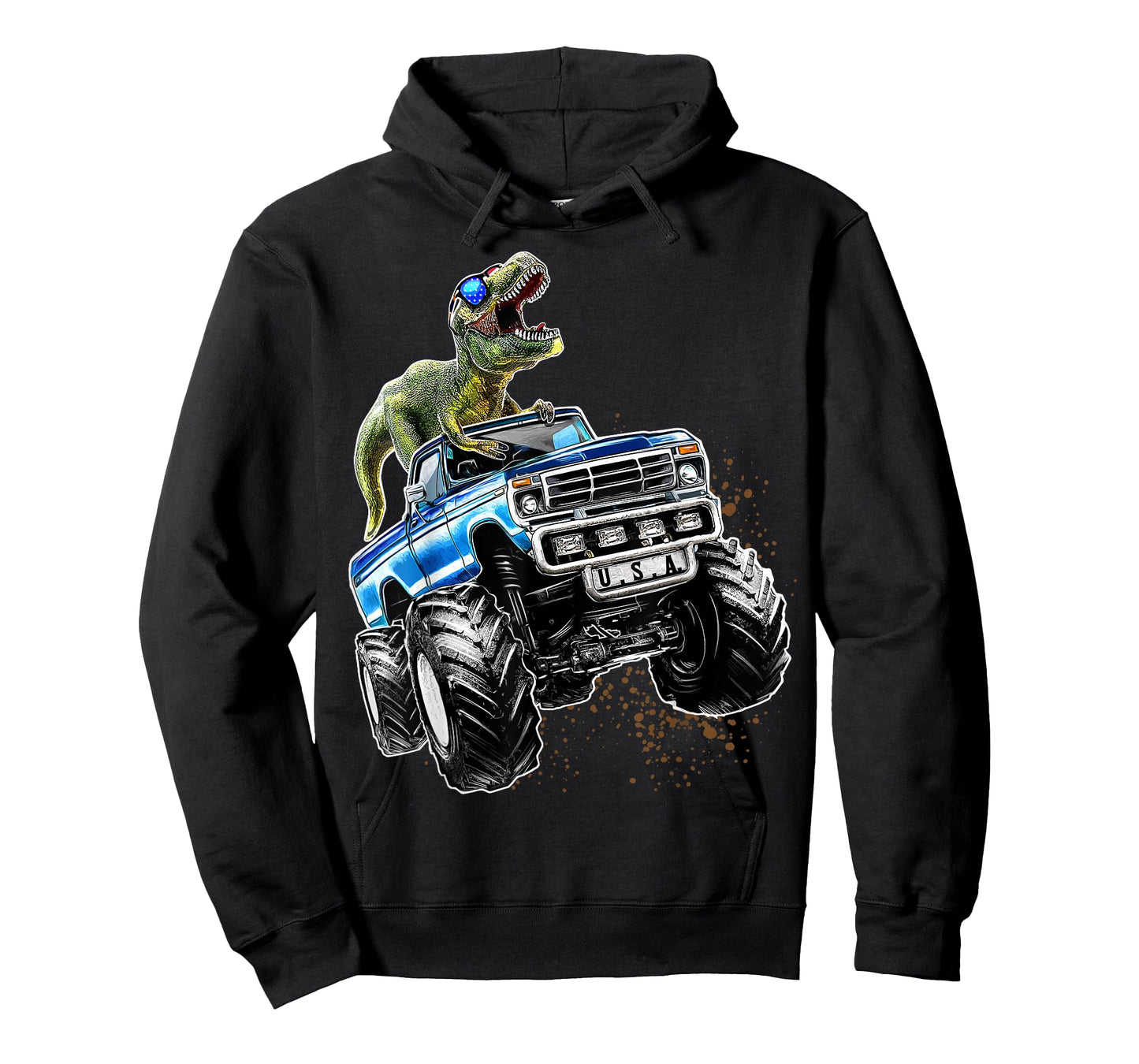 T Rex Dinosaur Monster Truck Patriotic Birthday Gift Boys T-Shirt
