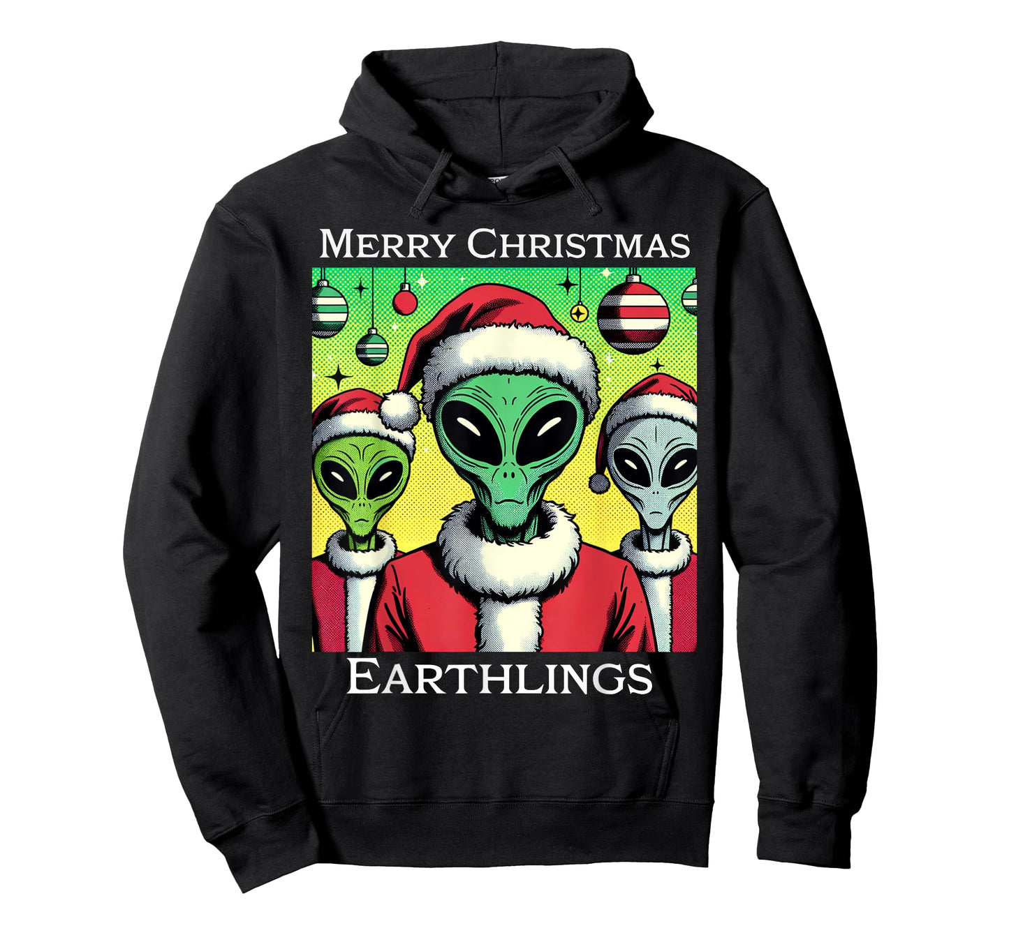 Funny Alien Santa Claus Merry Christmas Earthlings Holiday T-Shirt
