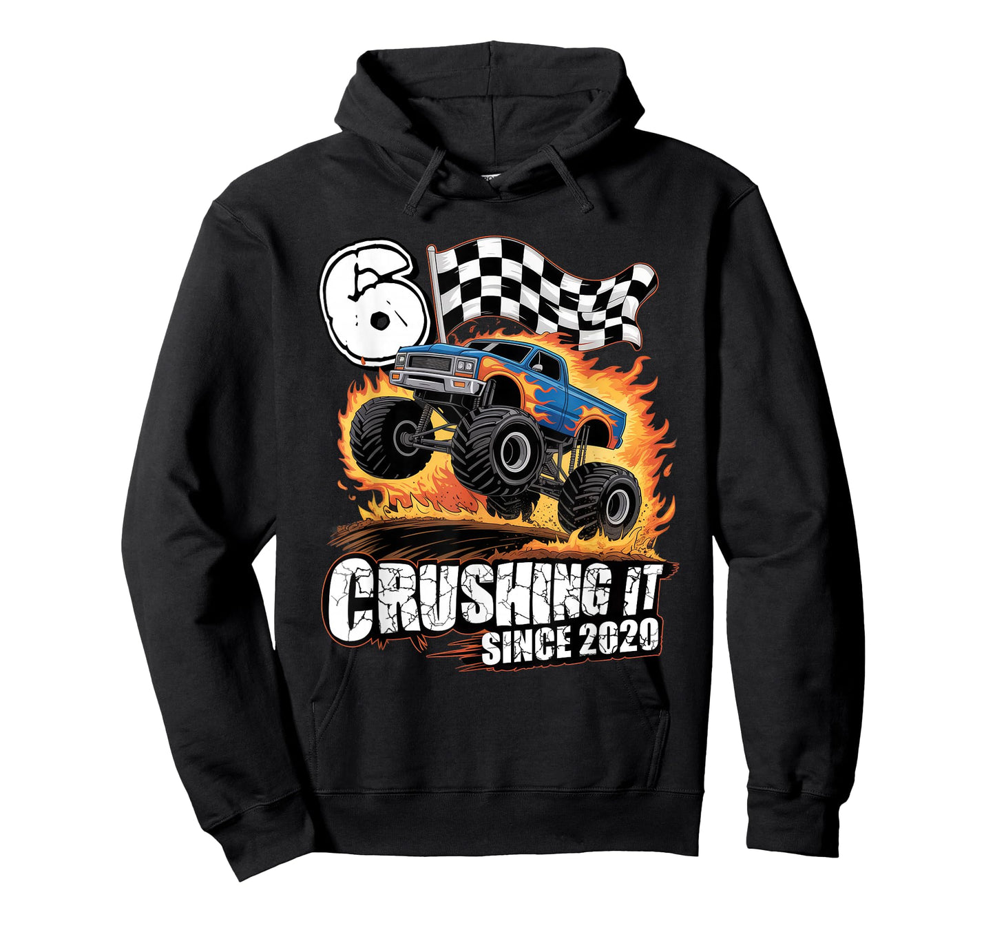 Birthday Monster Truck 6 Year Old Boys 6th Party Born 2020 T-Shirt