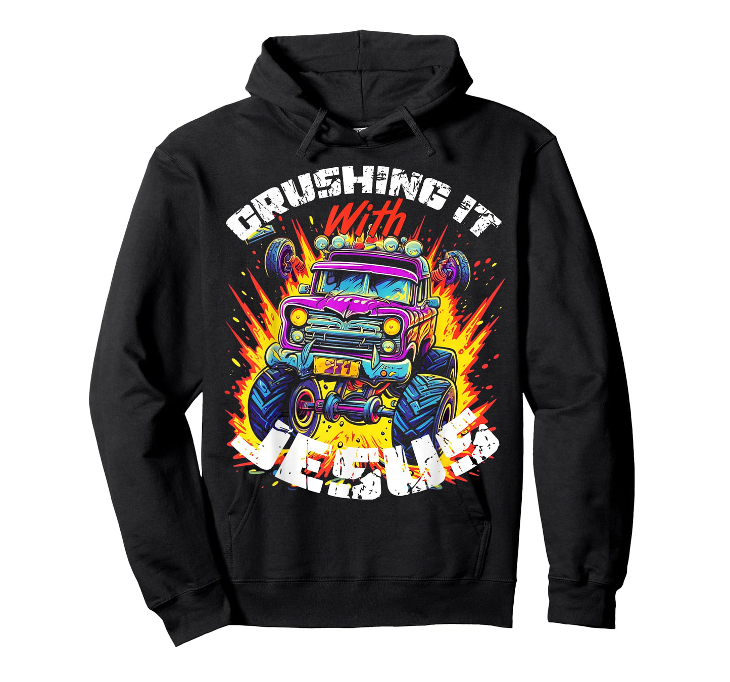 Crushing It With Jesus - Funny Christian Monster Truck Faith T-Shirt