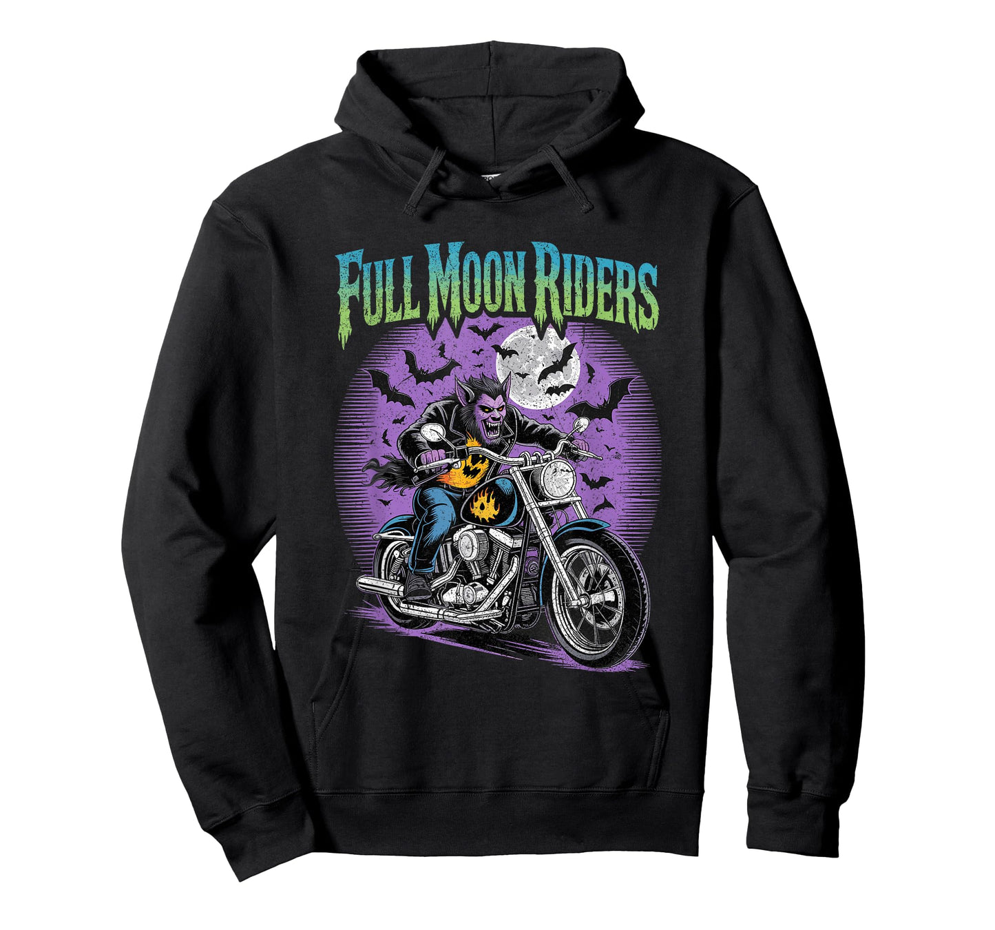 Full Moon Riders Werewolf Motorcycle Halloween T-Shirt