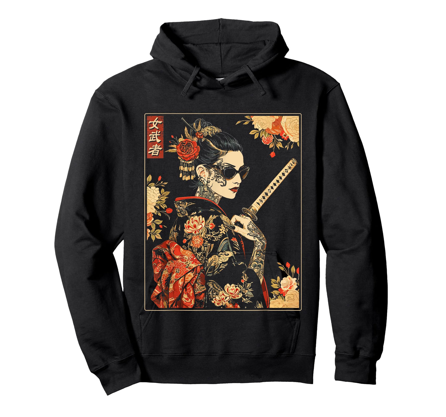 Japanese Gothic Samurai Art Woman With Katana Sword T-Shirt
